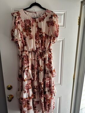 Rachel Parcell Pink Floral Midi Dress